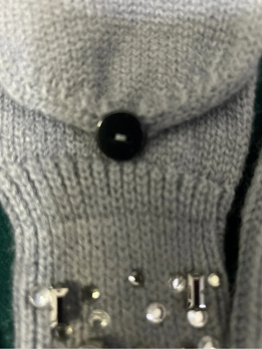Nordstrom Embellished crystals Knit Beanie and Convertible Mittens - Gray